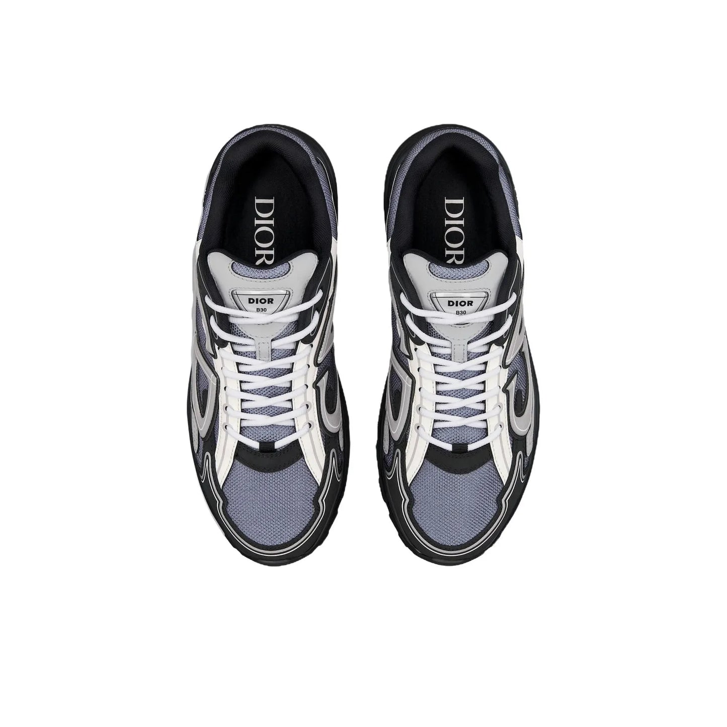 Chunky Mesh-Leather Sneakers-Coal ash