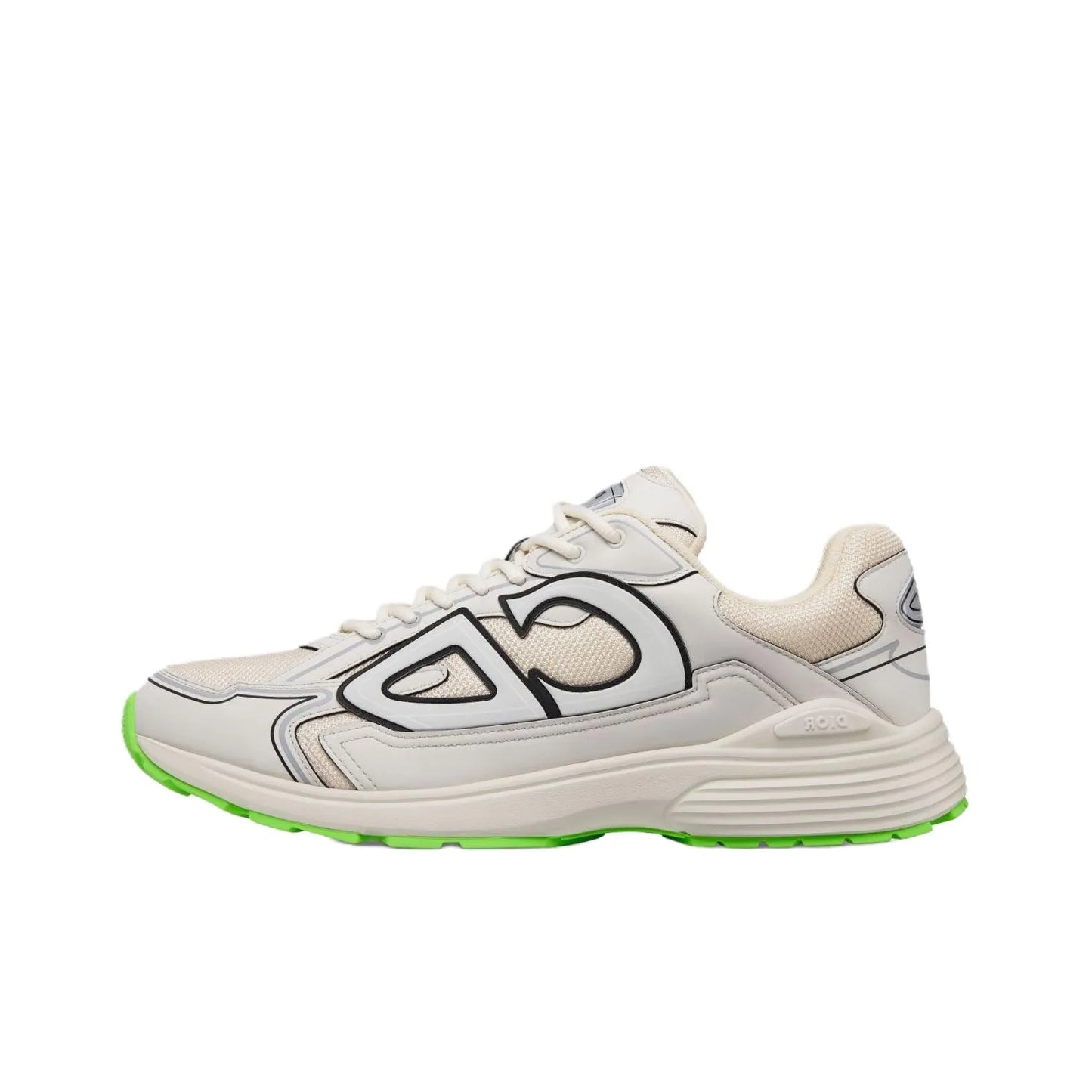 Chunky Mesh-Leather Sneakers-Beige