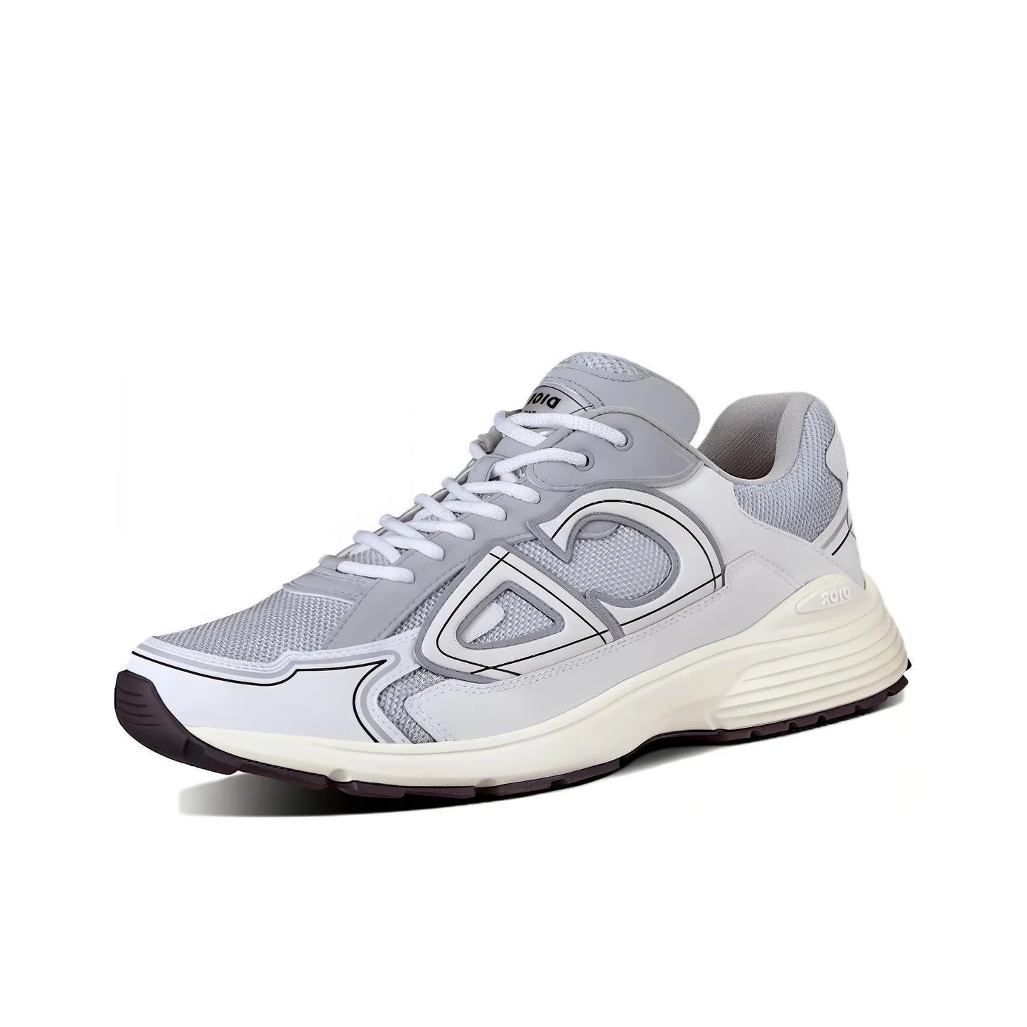 Chunky Mesh-Leather Sneakers