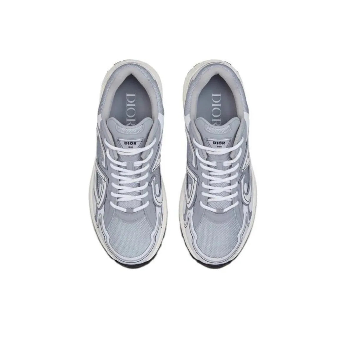 Chunky Mesh-Leather Sneakers