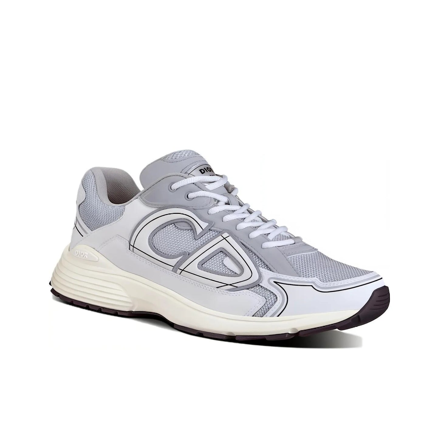Chunky Mesh-Leather Sneakers