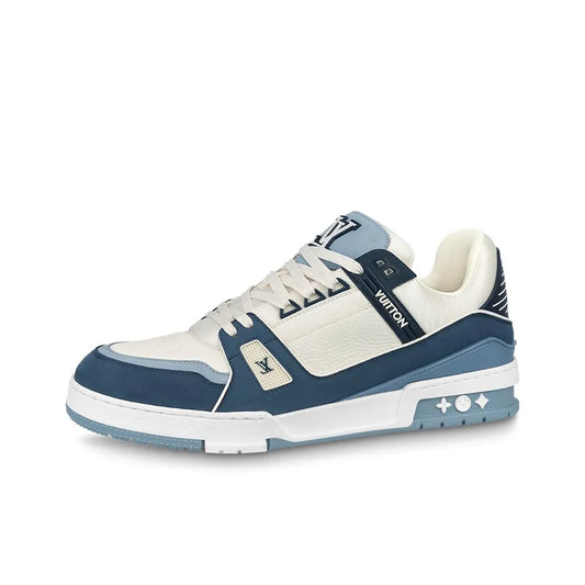 Classic Panel Design Athletic Shoes-Blue & White