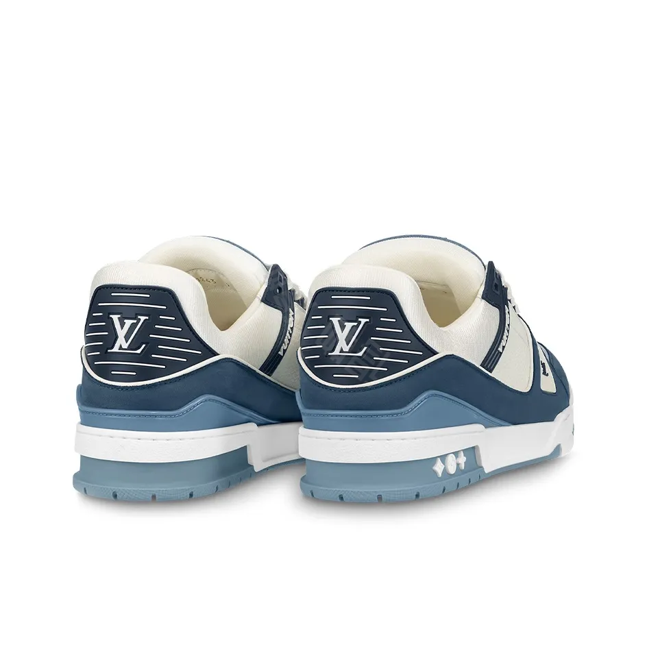 Classic Panel Design Athletic Shoes-Blue & White