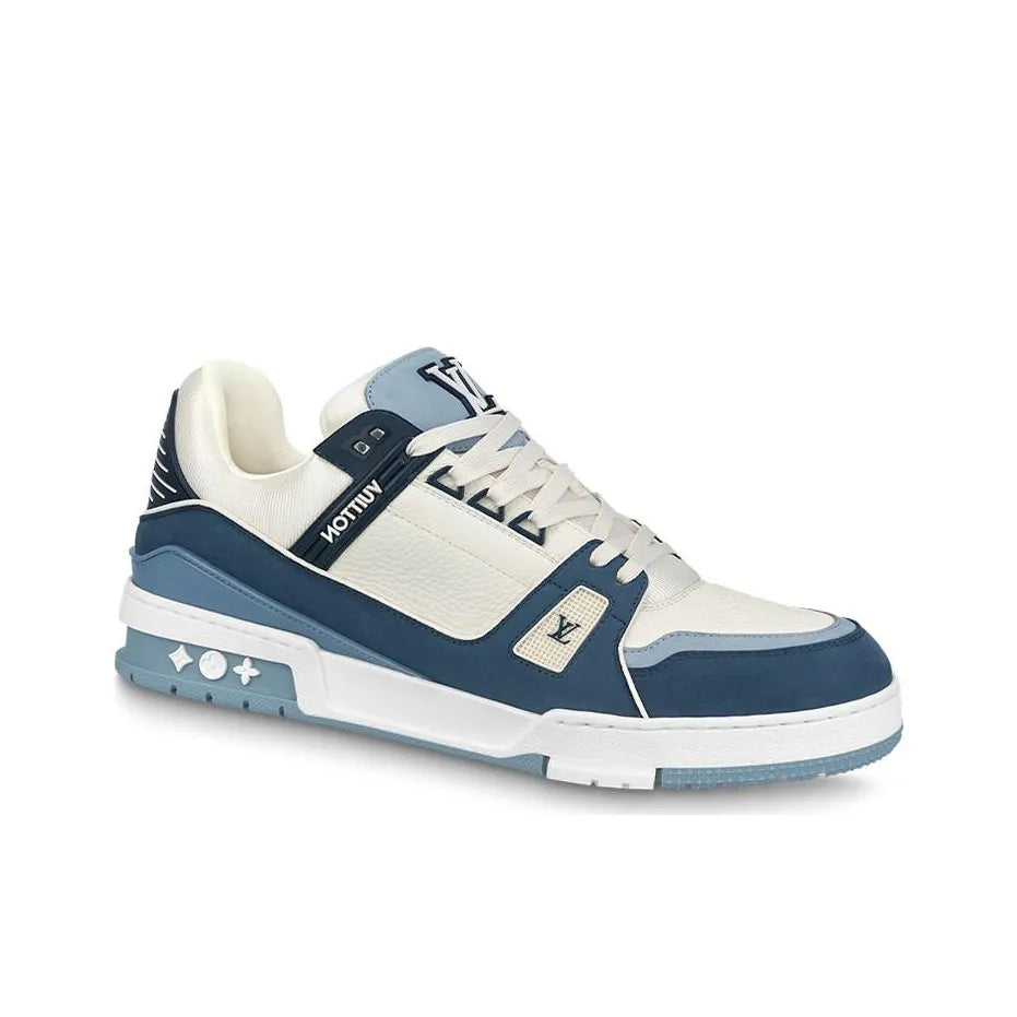 Classic Panel Design Athletic Shoes-Blue & White