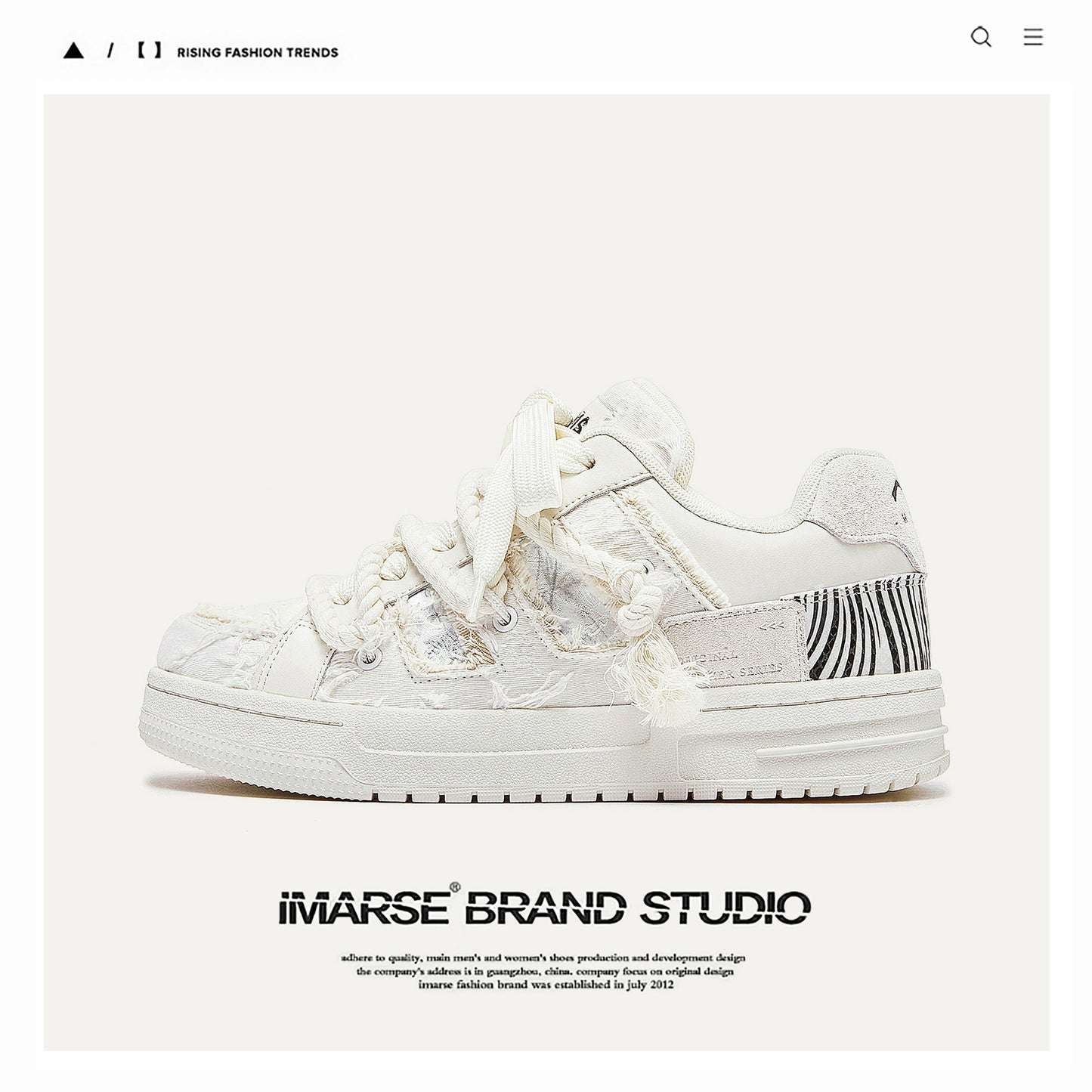 Deconstructed White Chunky Skate Shoes - Urban Style Low Tops