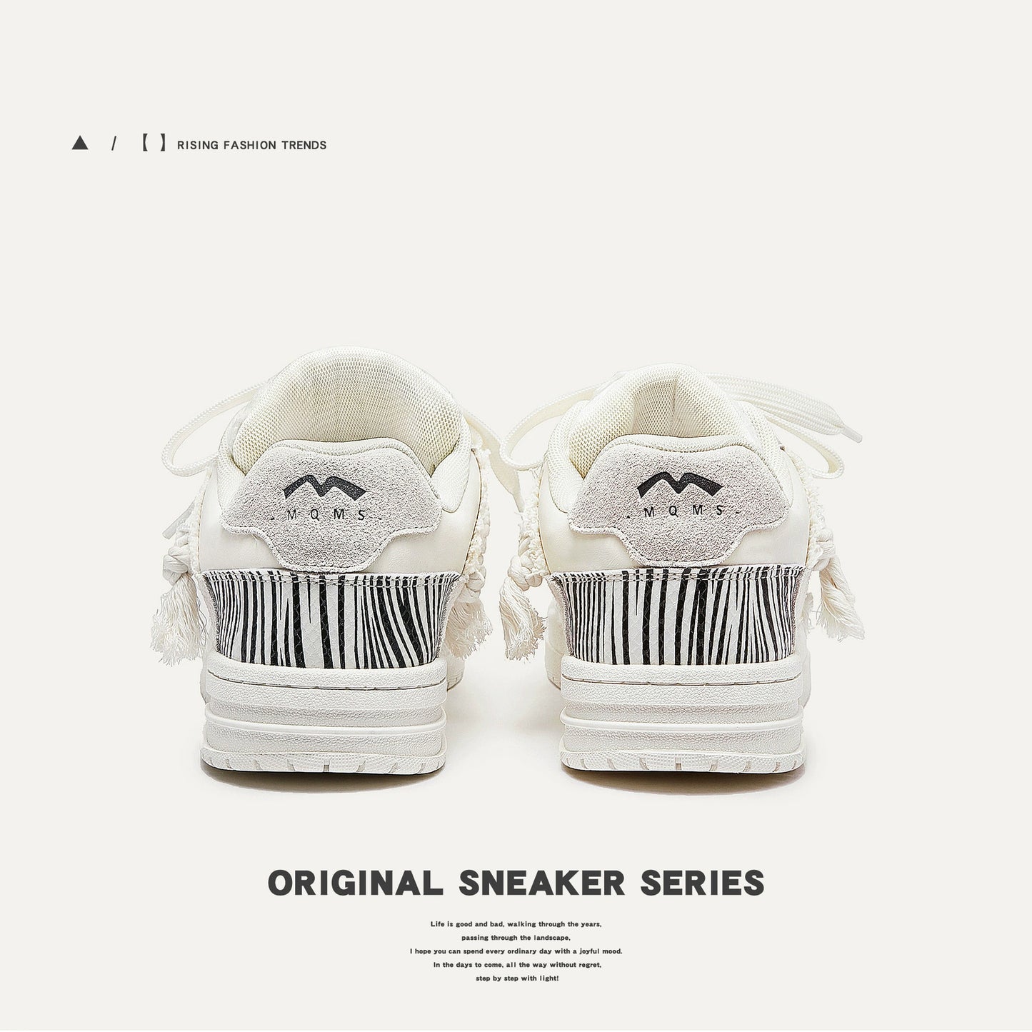 Deconstructed White Chunky Skate Shoes - Urban Style Low Tops
